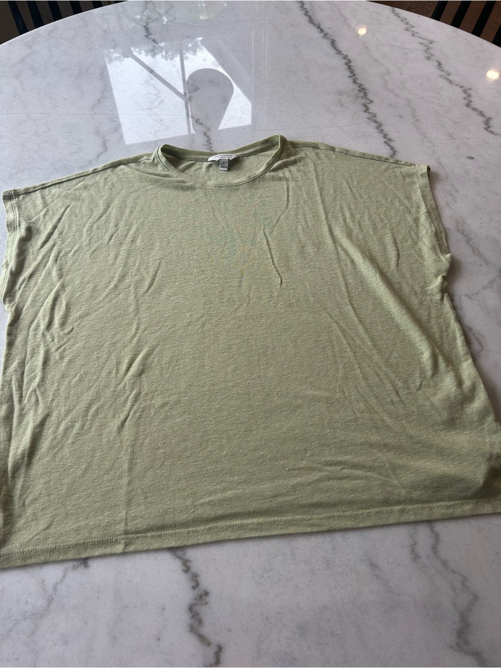 Banana Republic Light Green Women’s Relaxed Crew Linen Blend T-Shirt